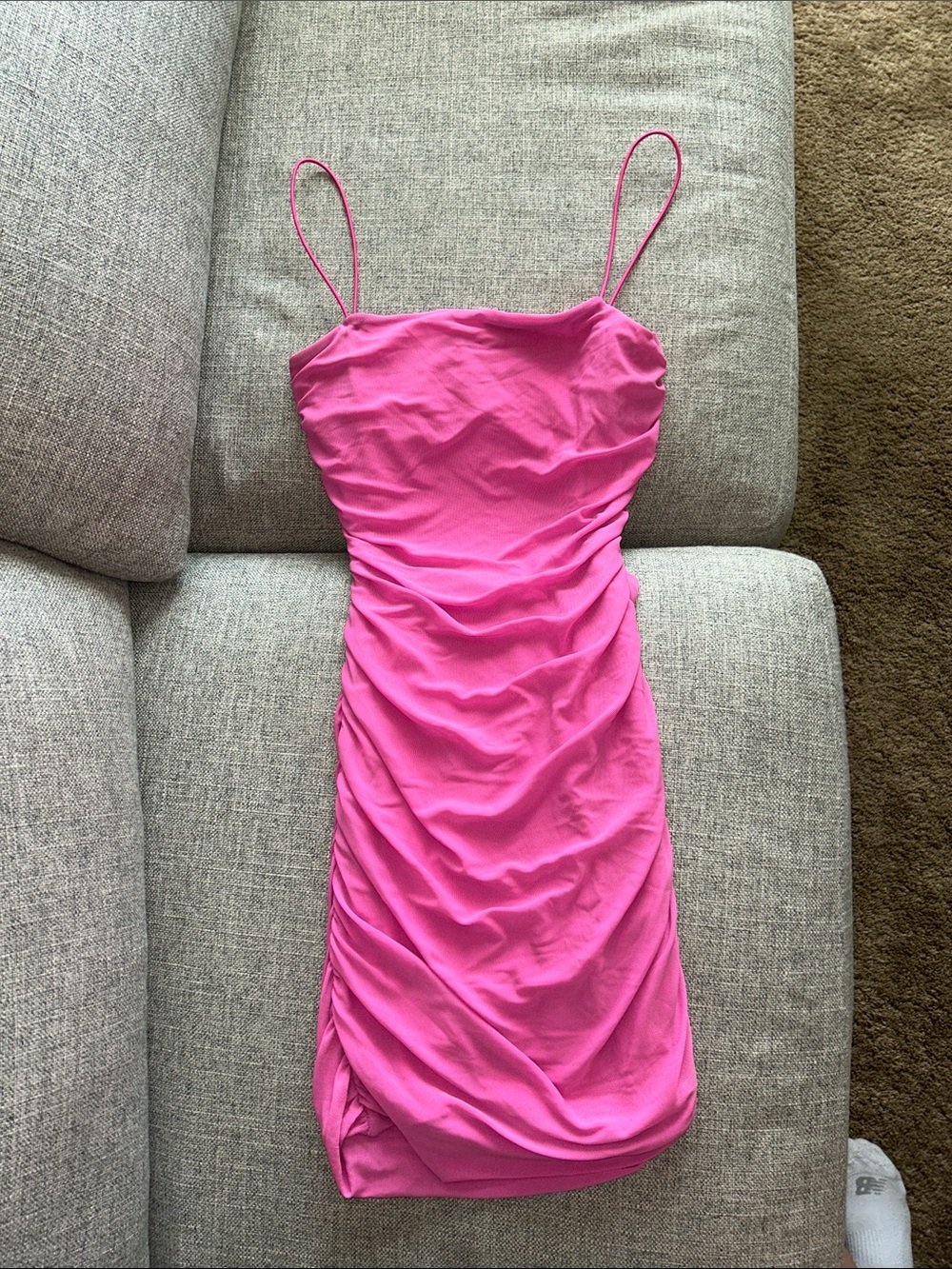 Princess Polly Hot Pink Ruched Slip Dress